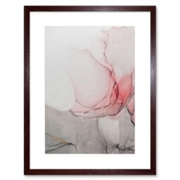 "Artery8 Wall Art Print Abstract Paint with Pink Grey Ink Art Framed 9x7 inch in Brown - Size: W7"" x H9""" - thumbnail 1