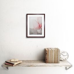 "Artery8 Wall Art Print Abstract Paint with Pink Grey Ink Art Framed 9x7 inch in Brown - Size: W7"" x H9""" - thumbnail 2