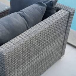 Home Source 5 Piece Modular Garden Set Corner Chairs Padded Seats Garden Outdoor in Grey - thumbnail 5