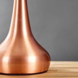 ValueLights Teardrop Pair of Black Shades Copper Touch Table Lamps with Bulbs - thumbnail 3