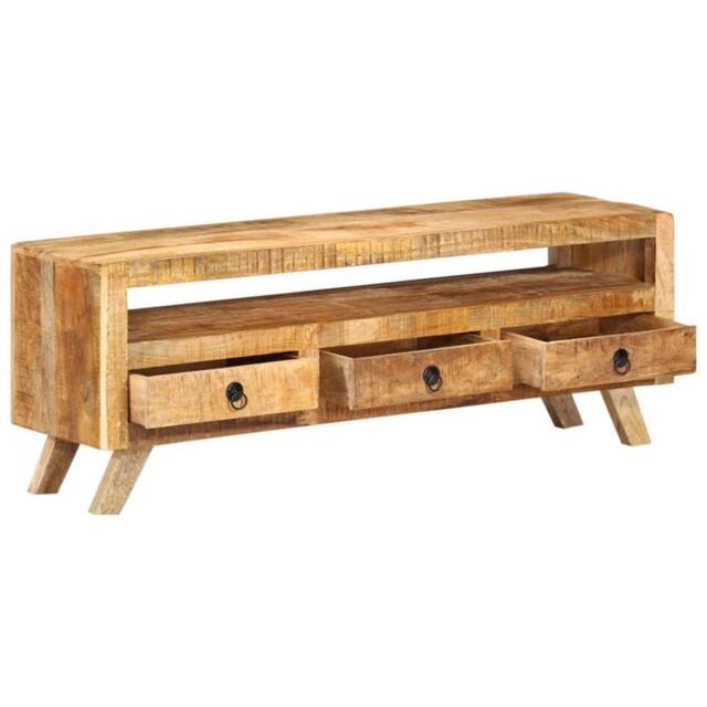Berkfield Home TV Cabinet 110x30x40 cm Solid Mango Wood in Brown - Size: 110 x 30 x 40 cm - image 1