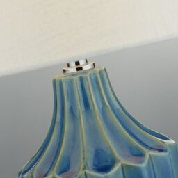 Lighting Collection Blue Ceramic Table Lamp - thumbnail 4