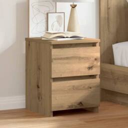 Berkfield Home Timeless Bedside Cabinets¬†2 pcs Aritisan Oak 30x30x40 cm Enginee in Brown - Size: 30 x 30 x 40 cm