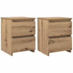 Berkfield Home Timeless Bedside Cabinets¬†2 pcs Aritisan Oak 30x30x40 cm Enginee in Brown - Size: 30 x 30 x 40 cm - thumbnail 3