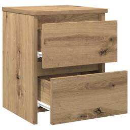 Berkfield Home Timeless Bedside Cabinets¬†2 pcs Aritisan Oak 30x30x40 cm Enginee in Brown - Size: 30 x 30 x 40 cm - thumbnail 9