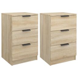 Berkfield Home Bedside Cabinets 2 pcs Sonoma Oak 40x36x65 cm in Brown - Size: 40 x 36 x 65 cm - thumbnail 2