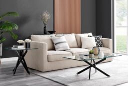FurnitureboxUK Leonardo Rectangular Glass Coffee Table with Metal Angled Starburst Legs for Modern Living Rooms in Black - thumbnail 3