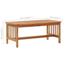 Berkfield Home Coffee Table 102x50x43 cm Solid Acacia Wood in Brown - Size: 102 x 50 x 43 cm - thumbnail 6