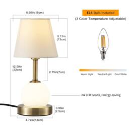 Garwarm 32cm LED Table Lamp with Bulb Included in White - thumbnail 3