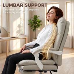 NESTLUNE Reclining Office Chair, Desk Chair in Grey - Size: 100 cm x 100 cm - thumbnail 4