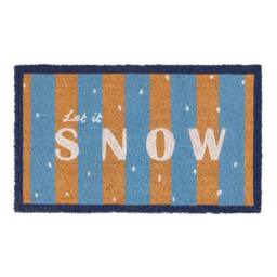 Kukoon Front Door Mat Christmas Décor Natural Coir Rug Let it Snow in Beige - Size: 45 cm x 70 cm - thumbnail 1