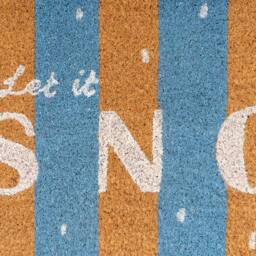 Kukoon Front Door Mat Christmas Décor Natural Coir Rug Let it Snow in Beige - Size: 45 cm x 70 cm - thumbnail 4