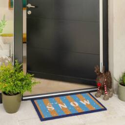 Kukoon Front Door Mat Christmas Décor Natural Coir Rug Let it Snow in Beige - Size: 45 cm x 70 cm - thumbnail 2