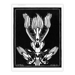Artery8 Julie de Graag Framed Wall Art April Flower Vintage Black & White - Size: A4 - thumbnail 3