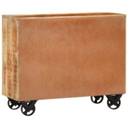 Berkfield Home Sideboard with 3 Drawers 80x30x65 cm Solid Rough Wood Mango in Brown - Size: 80 x 30 x 65 cm - thumbnail 4