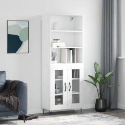 Berkfield Home Highboard White 69.5x34x180 cm Engineered Wood - thumbnail 2