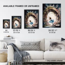 Artery8 Wall Art Print Alice In Wonderland Watercolour Rabbit Hole Whimsical Magical Adventure Painting Art Framed - Size: A4 - thumbnail 3