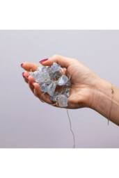 KDMD Celestite & Rose Quartz Gemstone Enchantment Lights USB LED Decor in Light Blue - thumbnail 4