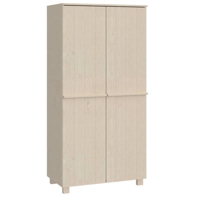 Berkfield Home Wardrobe HAMAR Honey Brown 89x50x180 cm Solid Wood Pine in Light Beige - Size: 89 x 50 x 180 cm - image 1