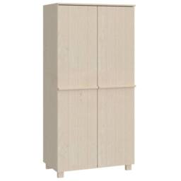 Berkfield Home Wardrobe HAMAR Honey Brown 89x50x180 cm Solid Wood Pine in Light Beige - Size: 89 x 50 x 180 cm