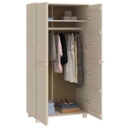 Berkfield Home Wardrobe HAMAR Honey Brown 89x50x180 cm Solid Wood Pine in Light Beige - Size: 89 x 50 x 180 cm - thumbnail 6