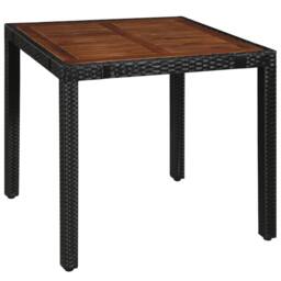 Berkfield Home Beautiful 5 Piece Outdoor Dining Set Poly Rattan & Acacia Wood Black - thumbnail 3
