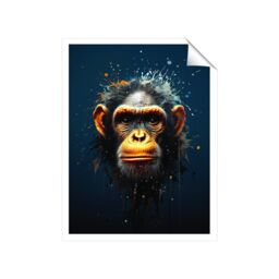 "Warren Reed - Designer Splashart Realistic Monkey Face Unframed Art Print - Size: W24"" x H36""" - thumbnail 2