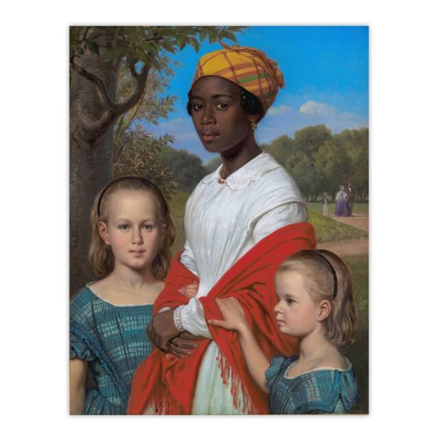 "Artery8 Wilhelm Marstrand Daughters & West Indian Nanny Wall Art Print - Size: W12"" x H16""" - image 1