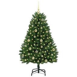 Berkfield Home Elegant Artificial Christmas Tree with Stand Green 150 cm PVC and - thumbnail 1