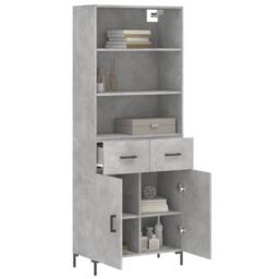 Berkfield Home Highboard Concrete Grey 69.5x34x180 cm Engineered Wood - thumbnail 1