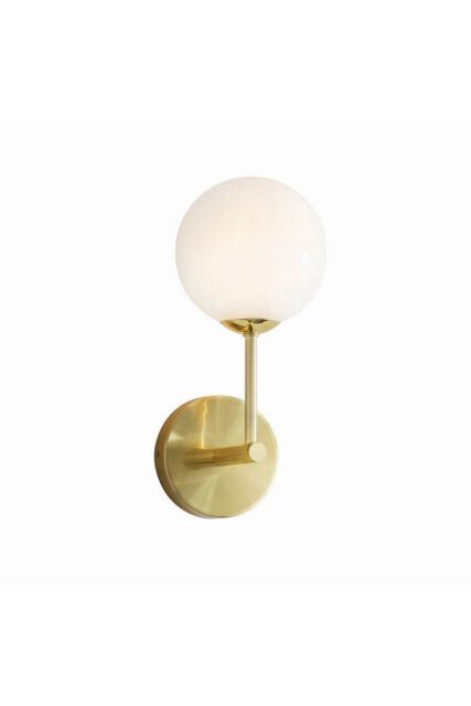 Netlighting Otto Wall Satin Brushed Gold Effect Plate & Gloss Opal Glass 1 Light Dimmable IP20 G9 - image 1