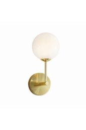 Netlighting Otto Wall Satin Brushed Gold Effect Plate & Gloss Opal Glass 1 Light Dimmable IP20 G9 - thumbnail 1