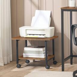 FORGEVIO Under-Desk Printer Stand Printer Cart Printer Rack in Brown - thumbnail 5