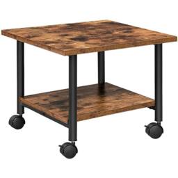 FORGEVIO Under-Desk Printer Stand Printer Cart Printer Rack in Brown