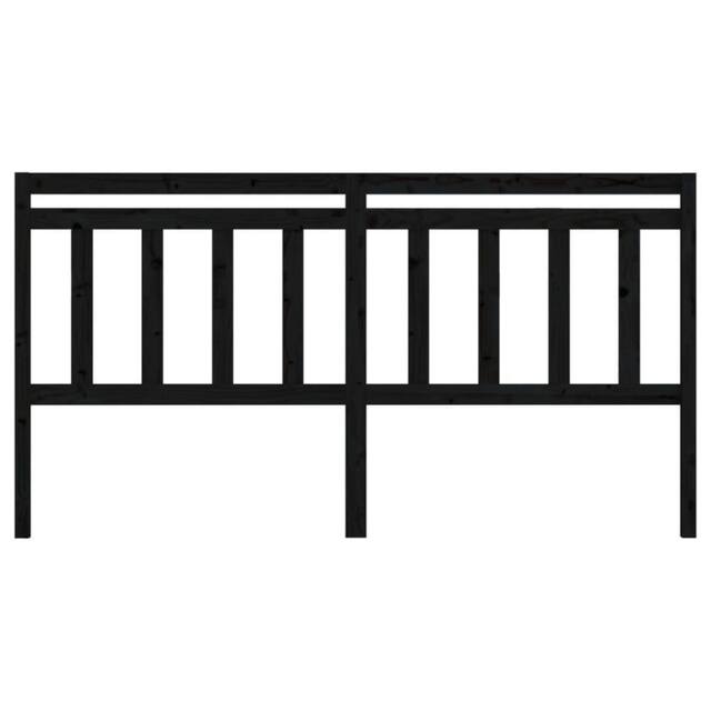Berkfield Home Beautiful Bed Headboard Black 206x4x100 cm Solid Wood Pine - Size: 206 x 4 x 100 cm - image 1