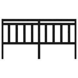 Berkfield Home Beautiful Bed Headboard Black 206x4x100 cm Solid Wood Pine - Size: 206 x 4 x 100 cm - thumbnail 1