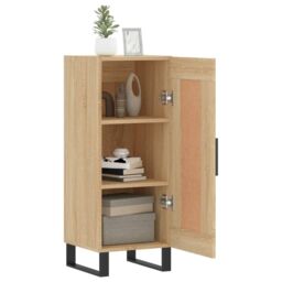 Berkfield Home Sideboard Sonoma Oak 34.5x34x90 cm Engineered Wood in Brown - thumbnail 4