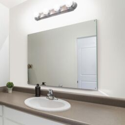 MirrorOutlet Circuitt 4mm Sheet Mirror Glass Polished Edges 4 Holes 100 x 70cm in Silver - Size: 1 Pack - thumbnail 6