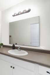 MirrorOutlet Circuitt 4mm Sheet Mirror Glass Polished Edges 4 Holes 100 x 70cm in Silver - Size: 1 Pack - thumbnail 2