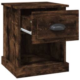 Berkfield Home Durable Bedside Cabinets 2 pcs Smoked Oak 39x39x47.5 cm Engineere in Brown - thumbnail 7