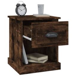 Berkfield Home Durable Bedside Cabinets 2 pcs Smoked Oak 39x39x47.5 cm Engineere in Brown - thumbnail 6