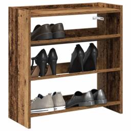 Berkfield Home Shoe Rack Old Wood 60x25x62 cm Engineered Wood in Brown - Size: 60 x 25 x 62 cm - thumbnail 2