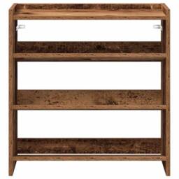 Berkfield Home Shoe Rack Old Wood 60x25x62 cm Engineered Wood in Brown - Size: 60 x 25 x 62 cm - thumbnail 4