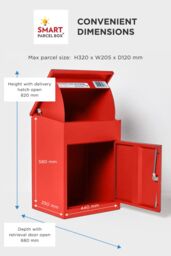 Homescapes Smart Parcel Box® Medium Front Access Secure Delivery Box in Red - thumbnail 9
