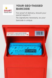 Homescapes Smart Parcel Box® Medium Front Access Secure Delivery Box in Red - thumbnail 6