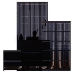 Home Discount Vida Designs Glinton 3Pc Bedroom Set(2Dr Bedside, 5Dr Chest, Wardrobe) in Black - thumbnail 5
