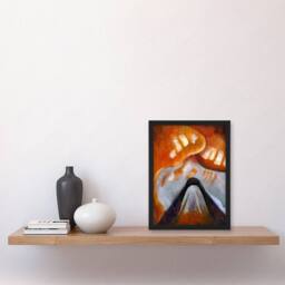 Artery8 Mountain & Sky Abstract Landscape Dove Framed Wall Art Print - Size: A4 - thumbnail 2