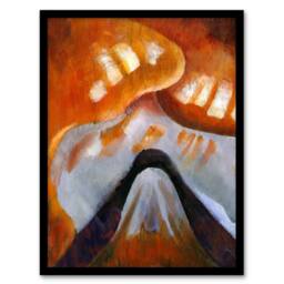 Artery8 Mountain & Sky Abstract Landscape Dove Framed Wall Art Print - Size: A4 - thumbnail 1