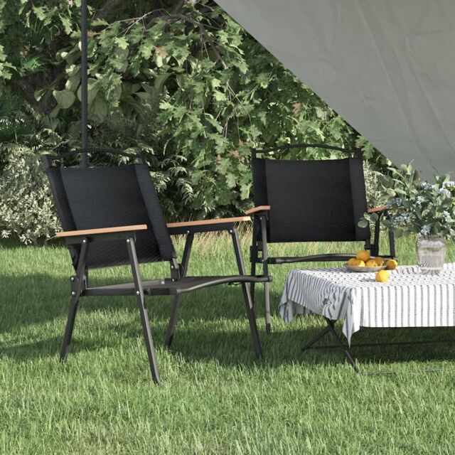 Berkfield Home Camping Chairs 2 pcs Black 54x55x78 cm Oxford Fabric - Size: 54 x 55 x 78 cm - image 1