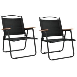 Berkfield Home Camping Chairs 2 pcs Black 54x55x78 cm Oxford Fabric - Size: 54 x 55 x 78 cm - thumbnail 2
